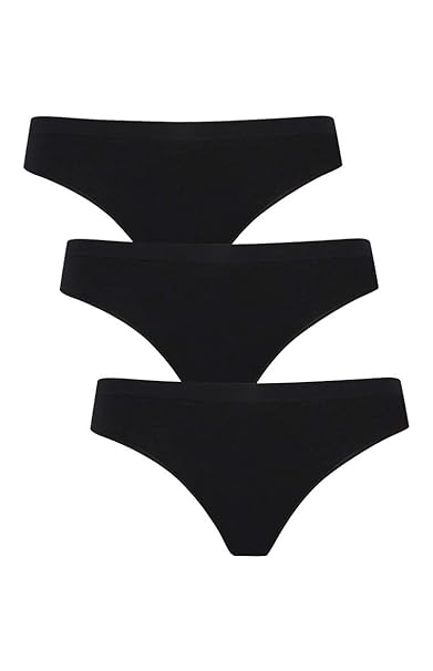 SECRET POSSESSIONS Mädchen Damen Pack 4 Baumwolle Bikini Höschen Schwarz und Weiß UK 6-20