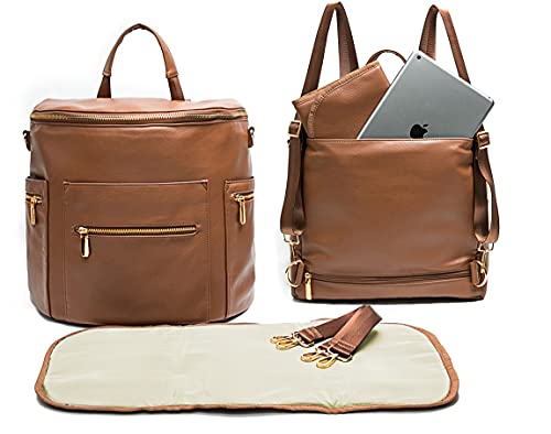 miss fong Diaper Bag Backpack Baby Diaper Bag, Large Leather Diaper Bag Backpack with 16 Pockets Diaper Bag Organizer…