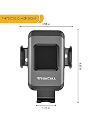 Soporte para cargador de teléfono inalámbrico Wegacell, carga rápida Qi, soporte para teléfono Windshield-Dash-Vent, brazos de sujeción automática Compatible con iPhone 8 o más reciente, SAMSUNG S8 o más reciente y otros teléfonos inteligentes