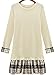 QZUnique Women's Plus Size Pullover Sweater Dress with Plaid Ruffled Skirt Hem