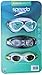 Speedo 3 Pack Junior Swimming Goggles Ages 6-14 UV Protection Latex Free (White/Black/White)