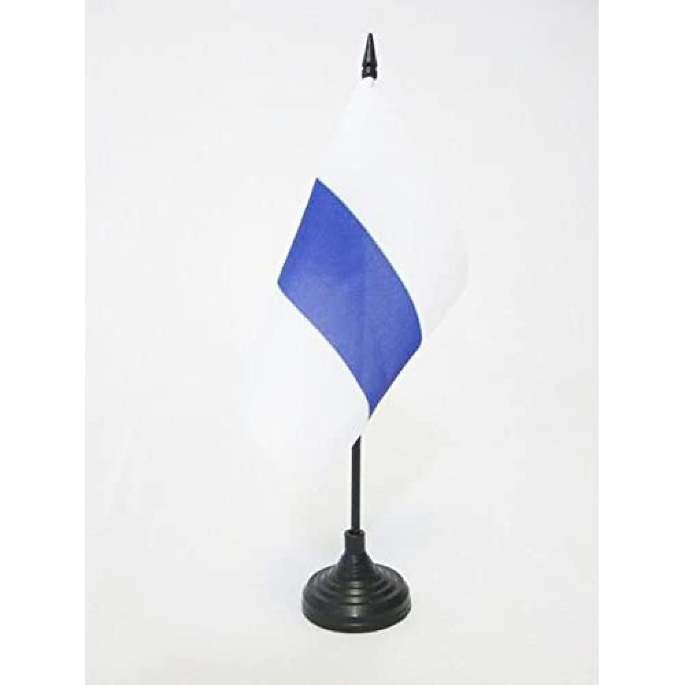 AZ FLAG Canton of Zug Table Flag 5'' x 5'' - Zug - ZG Office Decoration 100% Polyester 15 x 15 cm - Mini Desk Flag with Pole and Black Plastic Base