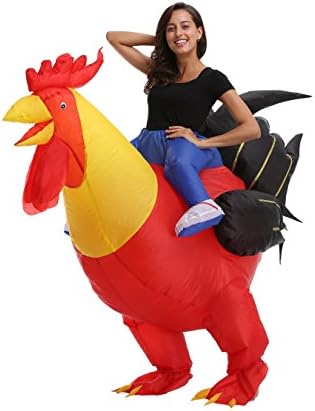 caringgarden Christmas Inflatable Piggyback Fancy Dress Piggy Back Halloween Inflated Costume, Carry Me Cock For Adults