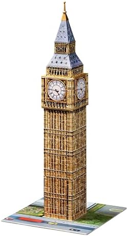 3D Puzzle 12554 - Big Ben - Der weltbekannte Uhrenturm aus London, offiziell seit 2012 Elizabeth Tower genannt, als dreidimensionales Modell zum selber Puzzeln ab 8 Jahren