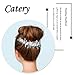Catery Flower Bride Wedding Headband Silver Crystal Pearl Rhinestone Hair Vine Braid Babys Breath Headpieces Bridal Hair Accessories for Women