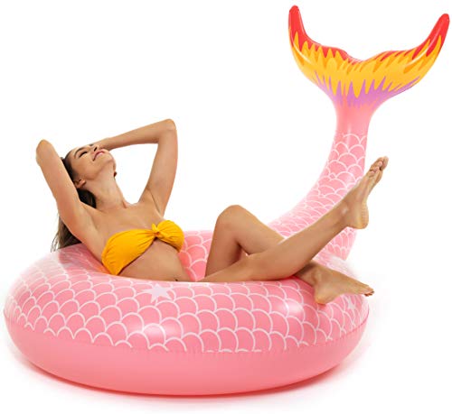 Vickea Giant Inflatable Mermaid Pool Floats for Adults (Pink)