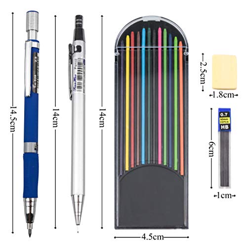 Mechanical Pencil Set 30 Pieces, EAONE 13pcs Mechanical Pencils Assorted Sizes (0.5 mm, 0.7 mm
