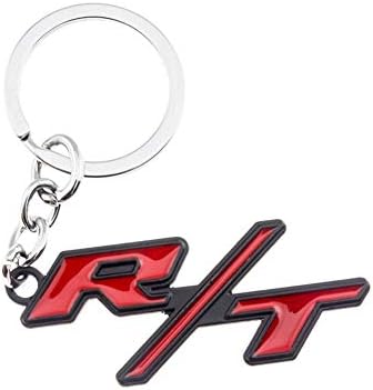 WindCar 1 PC RT R/T Key Chain Metal Keychain Fob Ring Keychain for Chrysler Dodge Chevrolet Camaro Corvette Hemi (Black)