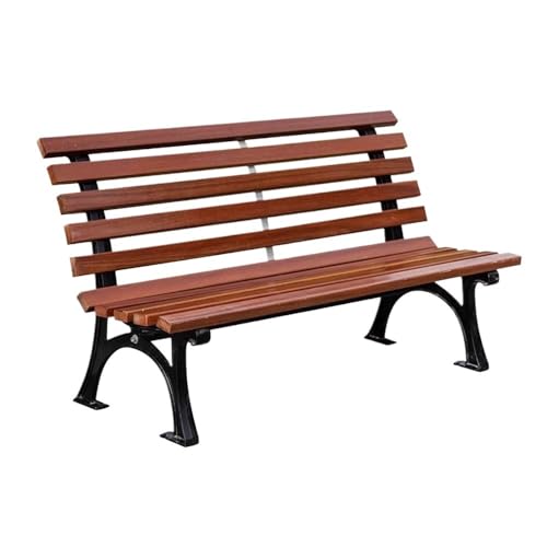 XRXwuf689 Outdoor Garden Bench Outdoor Park Bench, with Cast Aluminium Chair Legs and Backrest Plastic Wood Bench, Patio Scenic Public Chair Park Bench(Large)