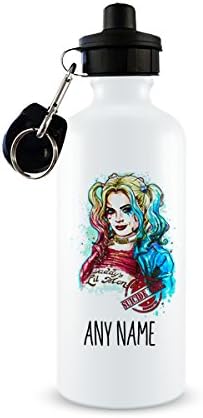 Personalised Suicide Girl – Harley Quinn themed Water Bottle For Kids - Customised water bottle.