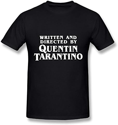 Xinqujiank Written and Directed by Quentin Tarantino Smiple Stylish Funny and Cool Mens Short-Sleeved Round Neck T-Shirt Black M
