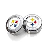 NFL Pittsburgh Steelers License Plate, Frame Chrome Screw Covers