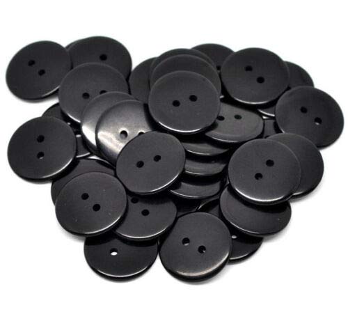 500 x Round Black 9mm Sewing Clothes Crafts Scrapbooking Card Making 2 Hole Buttons