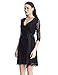 Grapent Women's Lace 3/4 Sleeves Midi Business Cocktail Short Formal Wrap Dress