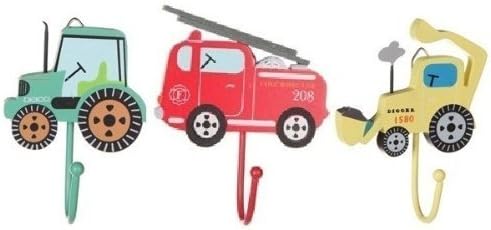 Tractor, Digger & Fire Engine Toddler Coat Hooks!