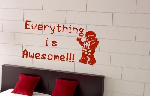 Everything is Awesome Inspirational Quote Vinyl Wall Decal Mural Sticker! (Red)
