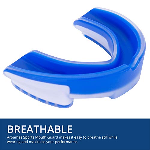Aroamas Sports Mouth Guard for Adults - Moldable - Gel Max Mouthguard for Football, Lacrosse, Basketball, Boxing, MMA, Martial Arts, and More