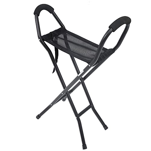 Walking Stick with Folding Seat - Portable Chair for Adults and Dual Use Stool for Men and Women