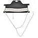 Hunputa Womens 2 Layers Tassel Choker Multilayer Full Diamond Crystal Rhinestone Necklace Elegant Chain Jewelry Party Punk (Silver)
