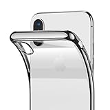 RANVOO iPhone Xs Case/iPhone X Case, Clear Crystal Ultra Thin Slim Fit Soft TPU Flexible Case with Chrome Bumper Rubber Cover [Support Wireless Charging] for iPhone Xs/iPhone X 5.8