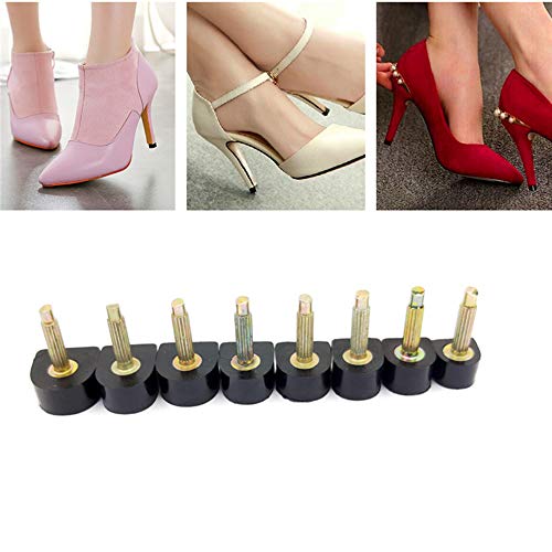32 Pairs High Heel Tips Replacement Shoes Repair Caps, High Heel Repair Tool Kits for Women, Dowels Repair Tips Pin Kit with Stiletto Remove Pliers, 8 Different Size (8-12.5mm) - Thumbnail 5