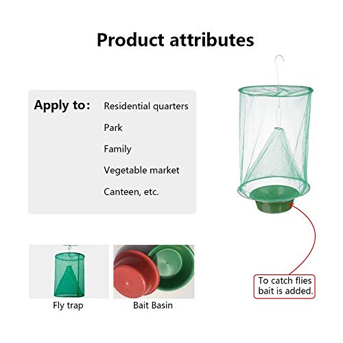 Ranch Fly Trap Effective Trap Ever Made Fishing Apparatus with Food Bait Flay Catcher(6 pack)