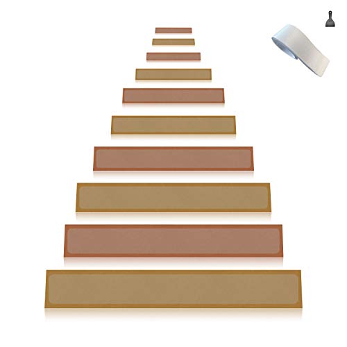 15Pack(4"x 24"),NonSlip Clear Adhesive Stair Treads, Steady Treads