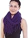 Winter Infinity Scarf in Knit Pattern with Tassels Crochet Circle Scarf, Purple