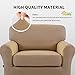 Easy-Going 2 Pieces Microfiber Stretch Chair Slipcover – Spandex Soft Fitted Sofa Couch Cover Washable Furniture Protector with Elastic Bottom Kids Pet Camel