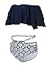 Tempt Me Women Navy Blue Two Piece High Waisted Bikini Set Swimsuit Off Shoulder Ruffle Bathing Suits Tummy Control Ruched Swimwear XL