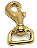 4pcs 0.8''insides Square Finished Swivel Eye Heavy Duty Lobster Clasps Premium Brass Snap Hooks for Straps Bags Belting Pack of 4