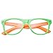 Kids Nerd Retro Two Color Frame Clear Lens Childrens Fake Eye Glasses (Age 3-10) Green/Orange