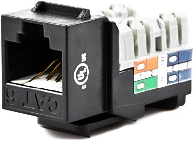 Weltron 44-678C6-BK CAT6 RJ45 Keystone Punch down Jack, Black