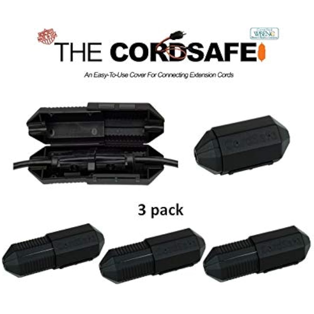 3 PK Black Extension Cord Safety Cover With WaterResistant Seal eBay