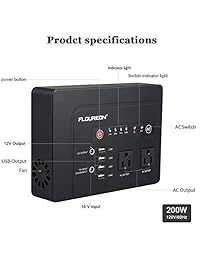 FLOUREON   Portable AC Power Bank, 42000 mAh recargable (146wh) Portable cargadores, 2 tomas de corriente (120 V) AC External Battery Pack, cargador de batería para Notebook Laptop cámara Cellphone Small Appliance