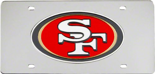 NFL San Francisco 49ers Laser Cut License Plate, Silver