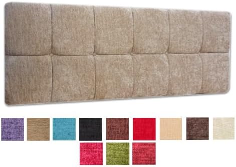 STERLING 3FT SINGLE SIZE CHENILLE FABRIC HEADBOARD WITH MATCHING BUTTONS - CHOICE OF 13 COLOURS (PURPLE)