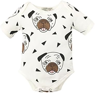 Short Sleeve Onesie Bodysuit For Infant Baby Boy Girl, Cotton Dog Onesies Bodysuits