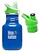 Klean Kanteen 12 oz Stainless Steel Water Bottle with 2 Caps (Kid Kanteen Sippy Cap and Sports Cap 3.0 in Bright Green) - Ocean Blue