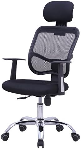 Thinkingbuy High-Back Mesh Swivel Task Chair with Adjustable Headrest Mesh Padded Seat Arm Rest