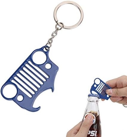 Multifunctional Metal KeyChain bottle opener with Front Face Logo Souvenirs KeyRing for Jeep Wrangler Celeste