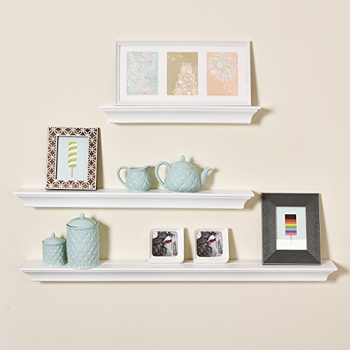 WELLAND Classic Painted Wall Floating Shelf Crown Molding Mantle