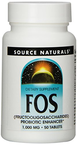 Source Naturals FOS Fructooligosaccharides 1000mg, Probiotic Enhancer, 50 Tablets
