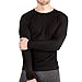 MERIWOOL Mens Base Layer - 100% Merino Wool Midweight Long Sleeve Thermal Shirt Black