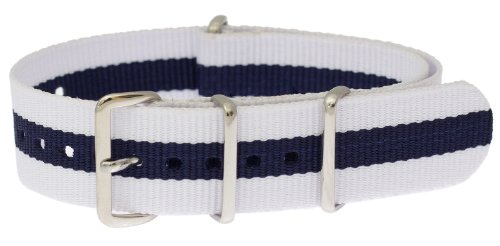 20mm [white blue] nylon nato watch band military strap …