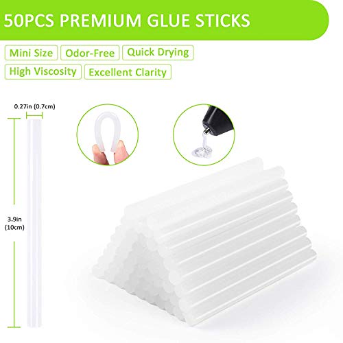 HAWKFORCE Glue Gun Kit 4V Cordless Crafts Glue Gun 1 Min Quick Pre-Heating with 50 PCS Glue Sticks Mini Melt Glue Gun for Home Quick Repair, DIY, Crafts, Hobby