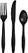 Creative Converting (0) Touch of Color Heavy Duty 24 Count Plastic Cutlery Assortment Set, Includes Fork/Spoon/Knife, Black Velvet