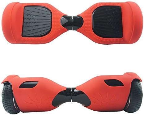 [WheelElite] Silicone Case Scratch Protector Wrap Rubber Cover Protective Skin for 6.5 Inch Hover Board 2 Wheels Balance Scooter (Red-Full)