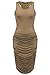 Zeagoo Women's Summer Sexy Sleeveless Sundress Fold Bodycon Tank Dress,Coffee,Small