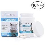 10 Tablets Healex Cat Dewormer Tablets for Cats with Tapeworm and Roundworm | Works for Kittens | Helpful E-Book Included  